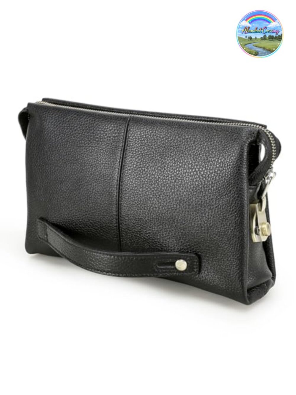 Full Grain Leather Anti-Theft Lock Clutch Bag with Handle for Men Travel Wallet